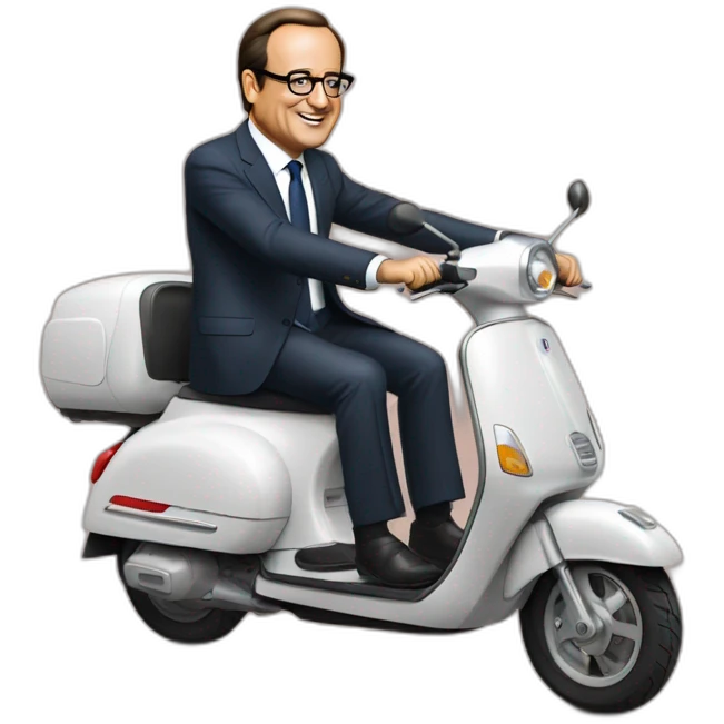 François Hollande sur un scooter emoji