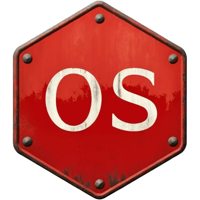 red, road sign, hexagonal, with the inscription SANCTIONS emoji