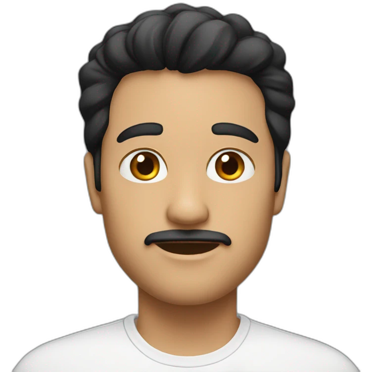 uncle, black hair, white emoji