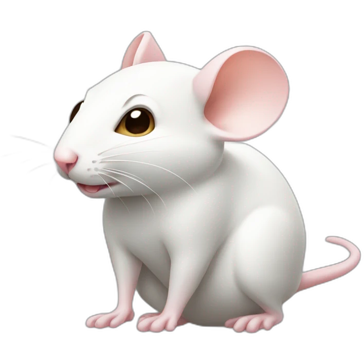 white mouse，full body，side view emoji