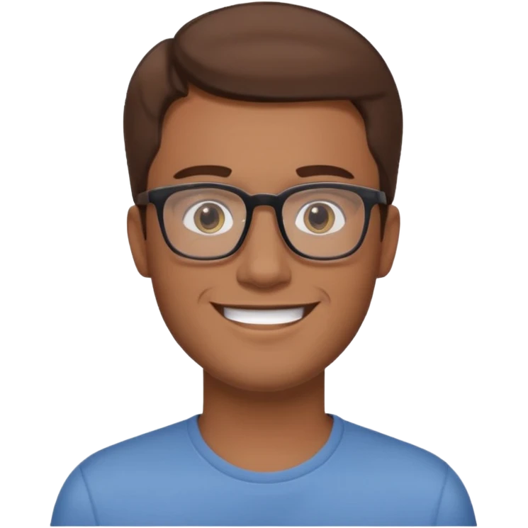 a young dad with brown hair, light skin color, with rectangular glasses, without beard emoji