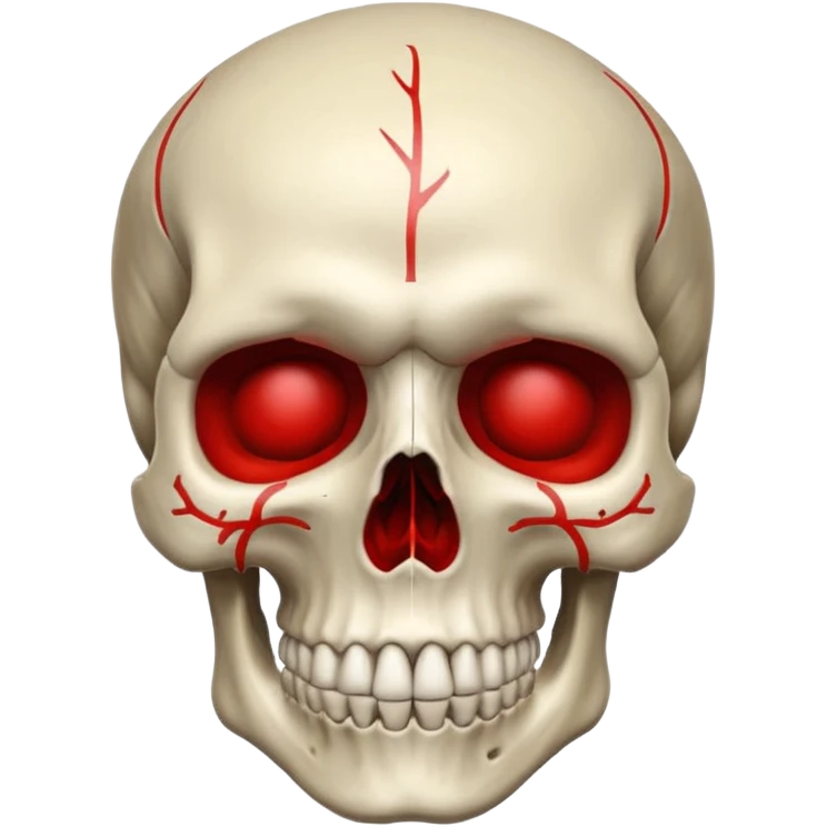 Skull With border red outline  emoji
