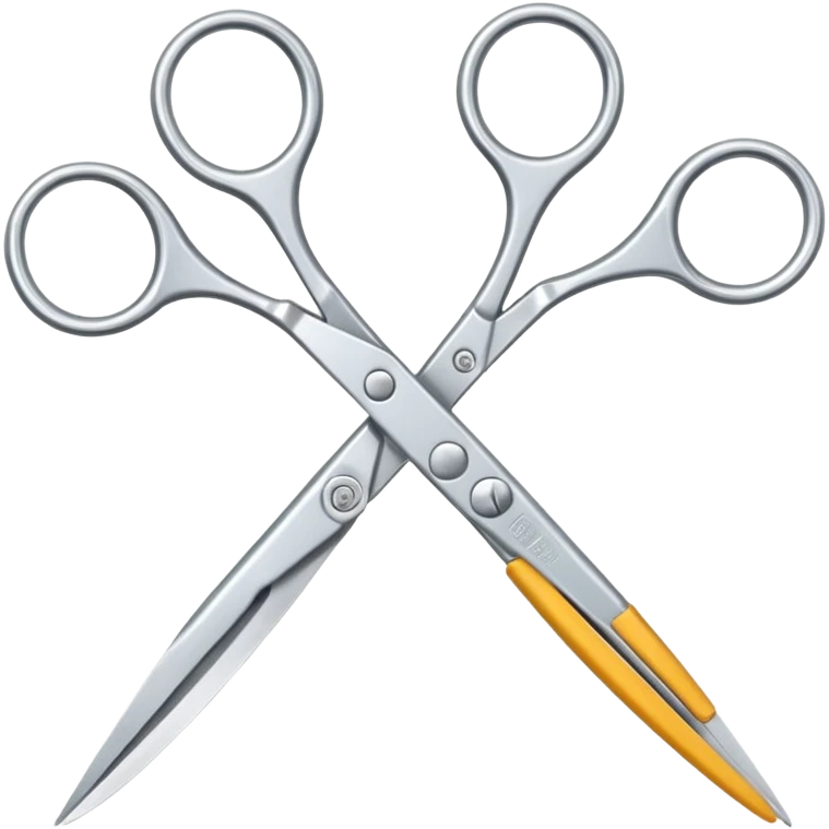 interlocked open scissors with one pair 90 degrees from the other emoji