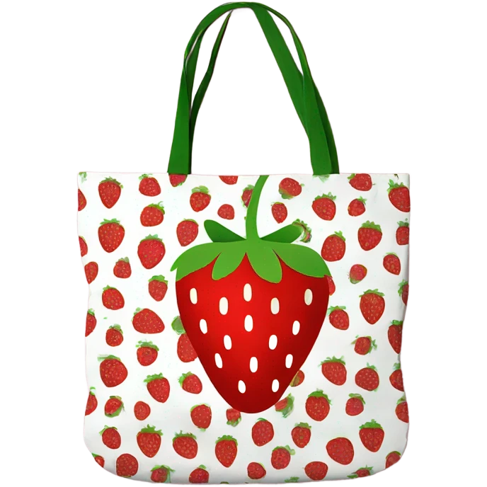 Strawberry tote bag with handles  emoji