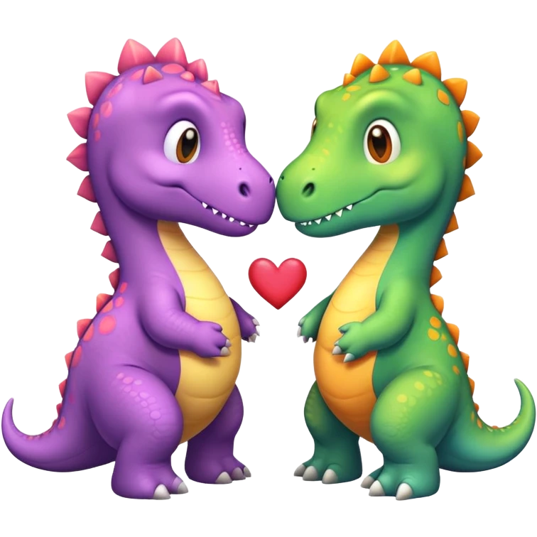 2 dinosaurs love emoji