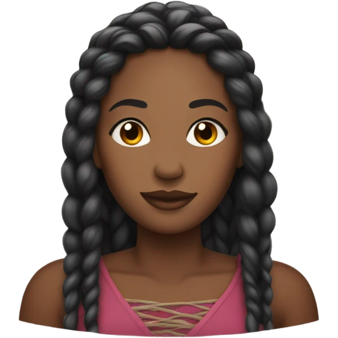 black woman with long braids and lashes emoji