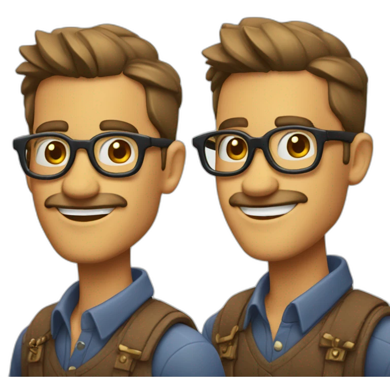 Vendedor con gafas al estilo disney emoji