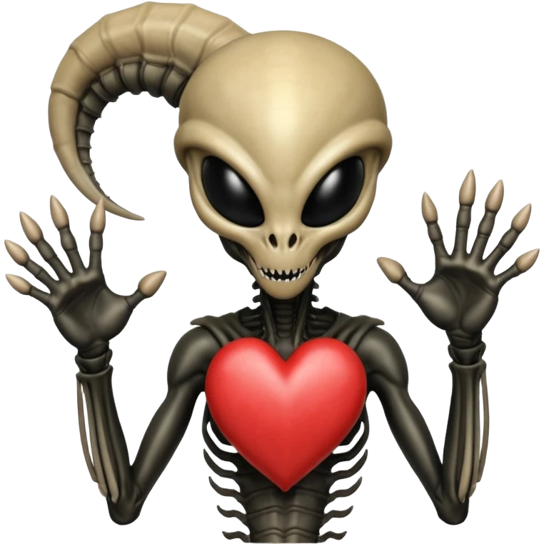 xenomorph making heart sign emoji