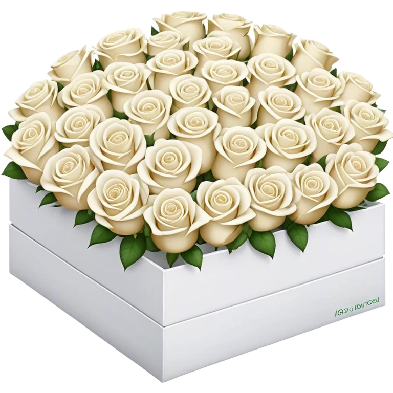 box of white roses emoji