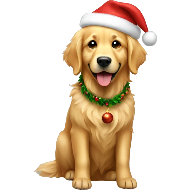 Golden retriever Christmas  emoji