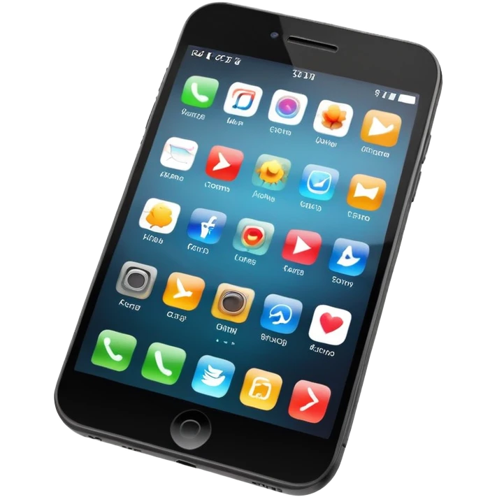 modern smartphone with apps emoji