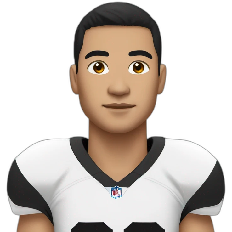 linebacker asian with black jersey emoji
