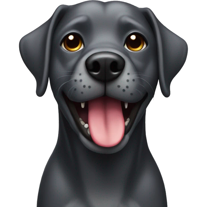 Dark Grey dog with tongue out emoji
