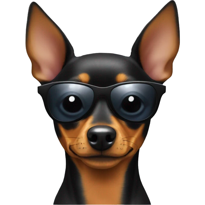 miniature pinscher with sunglasses emoji