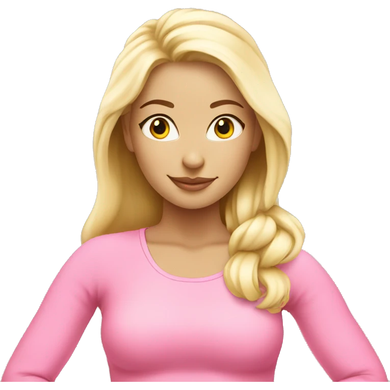  yoga blonde light girl in pink yoga emoji