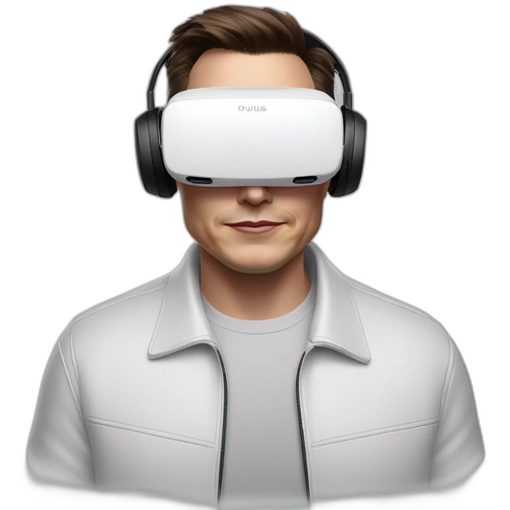 Elon musk with oculus quest 2 white headset emoji