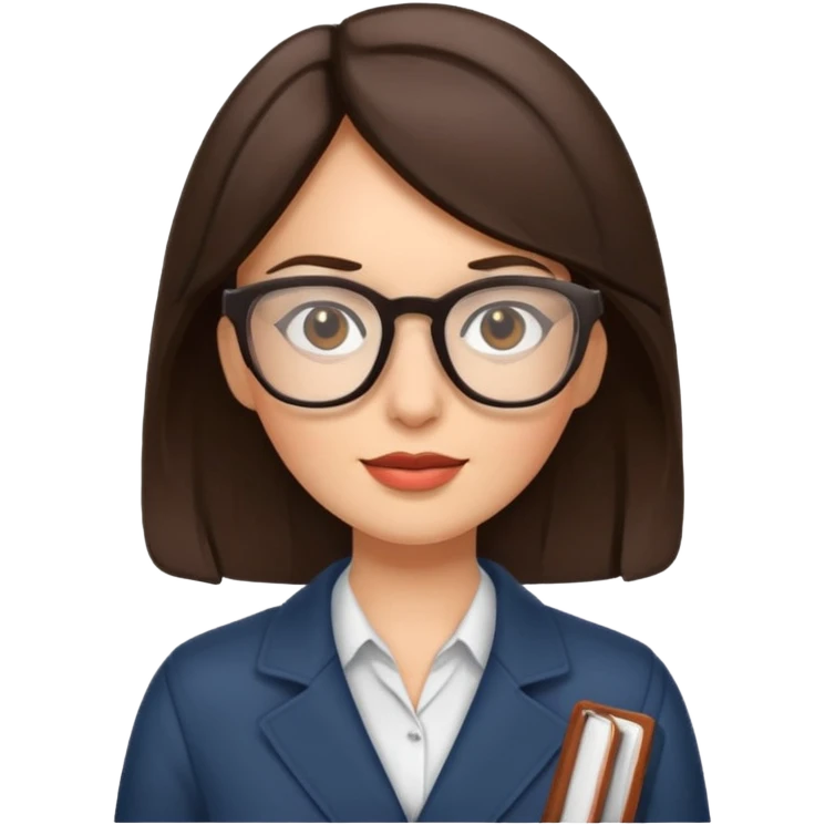 journalist brunette woman with glasses emoji