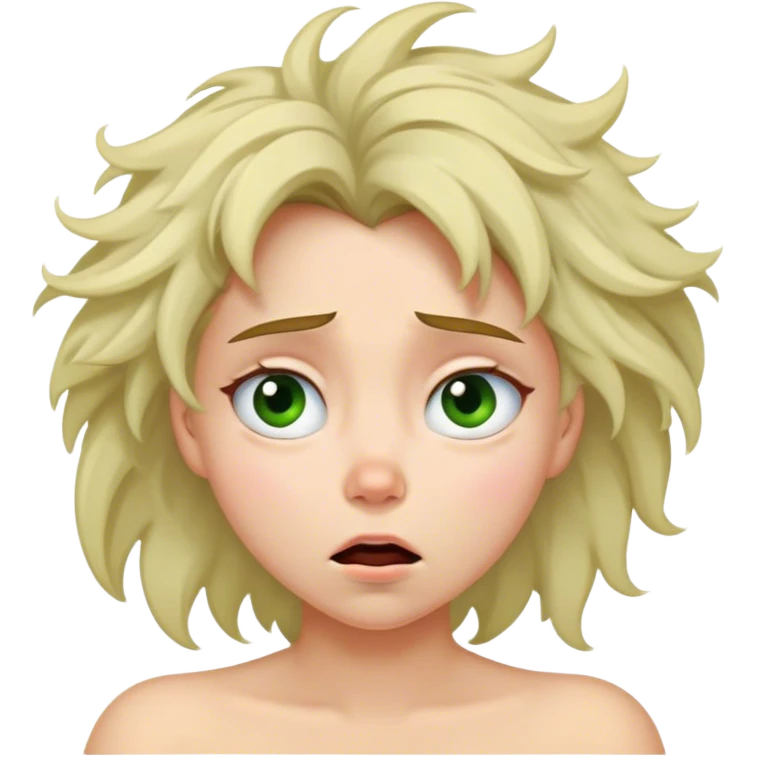 Cinematic Funny Aurora Portrait Emoji, Looking confused as she wakes up, hair a complete mess, blinking sleepily, the struggle of waking up beautifully captured in a hilarious yet endearing moment! emoji