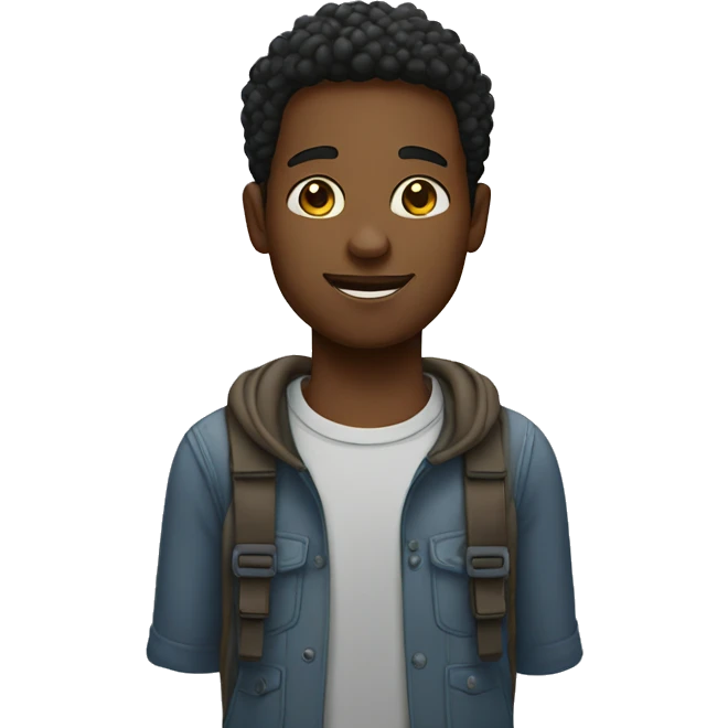 homem negro com duas crianças emoji