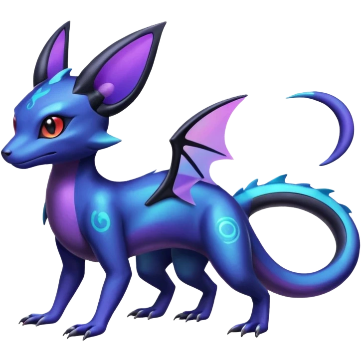 Shiny Salandit-Umbreon-Noivern-Noibat-Hybrid (Full body) emoji