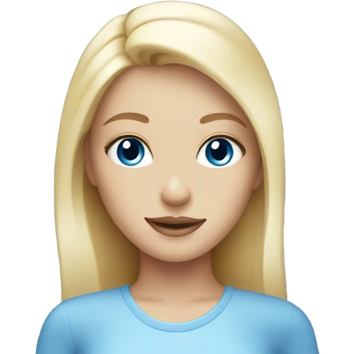 blonde girl with blue eyes doing skincare emoji