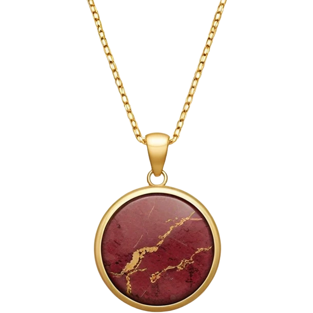 round wine granite pendant, deep and earthy, on a delicate gold chain emoji