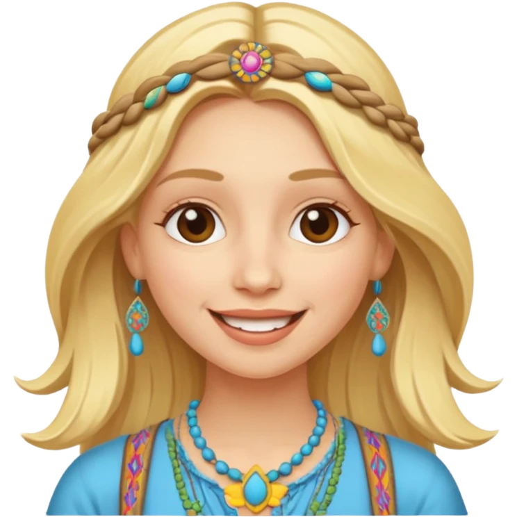 Hippie blonde joyeuse libre liberté emoji