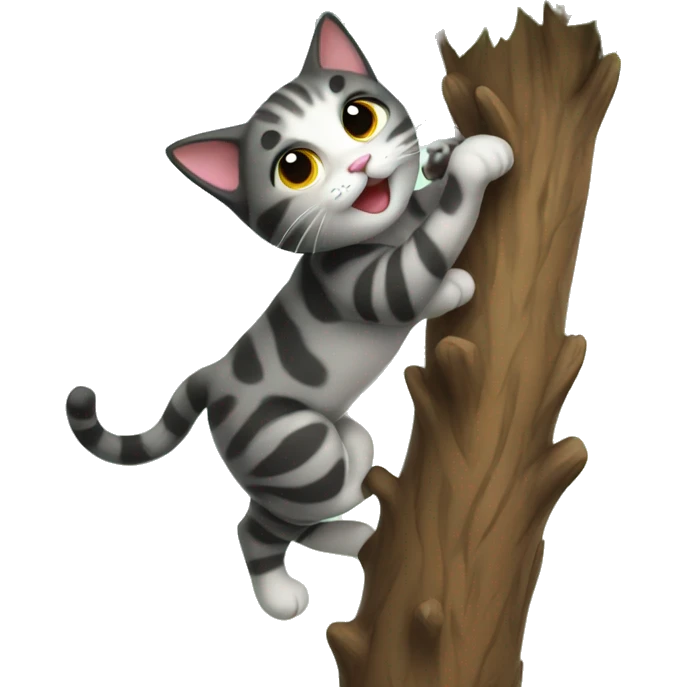 Cat climbing tree emoji