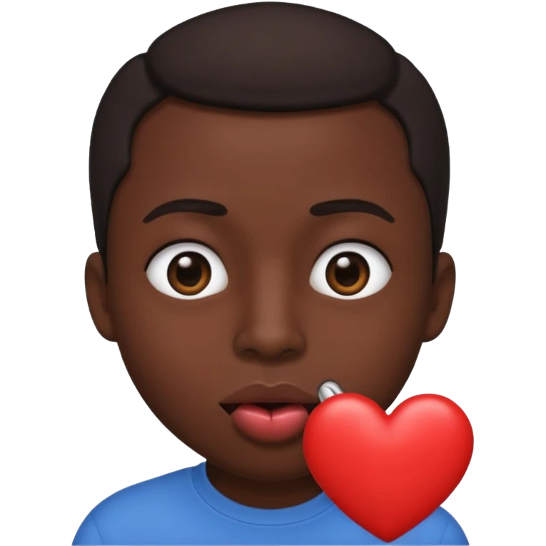 Heart eye emoji a black penis in mouth emoji