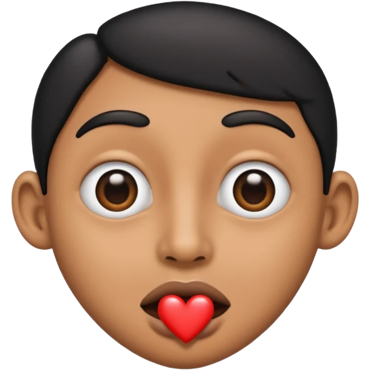 Heart eye emoji a black penis in mouth emoji