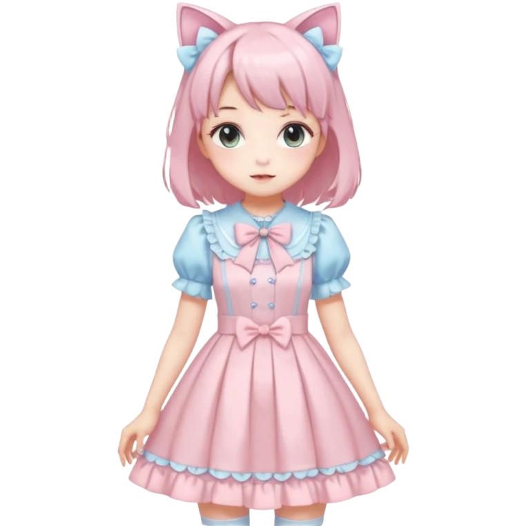 Shiny Blushing Cute Kawaii Beautiful Pastel Lolita Anime Catgirl Trending Style Cottagecore Pastelcore  emoji