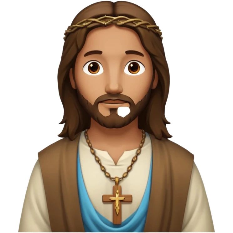 Jésus avec un collier avec une croix emoji