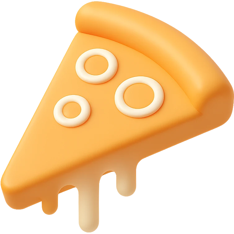 a slice of pizza with melting cheese emoji
