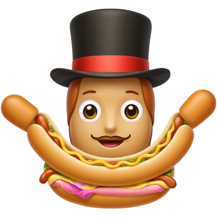 hotdog wearing tophat emoji