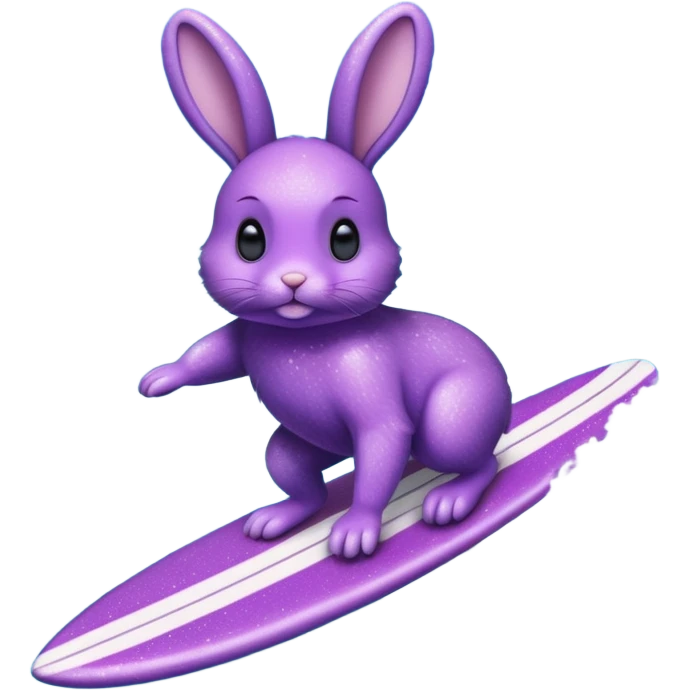 glitter purple cian bunny surf emoji