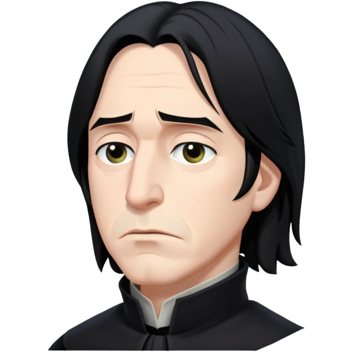 upset Snape side profile with tear and black hair emoji