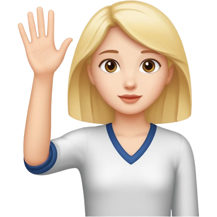 Girl waving to boy who’s really far away emoji