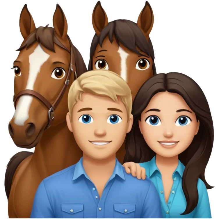 Remove rabbit ears from smiling blue eyed trevor donovan with danica mckellan and horse emoji