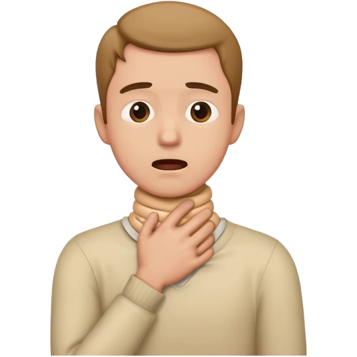 A man holding his neck choking himself emoji