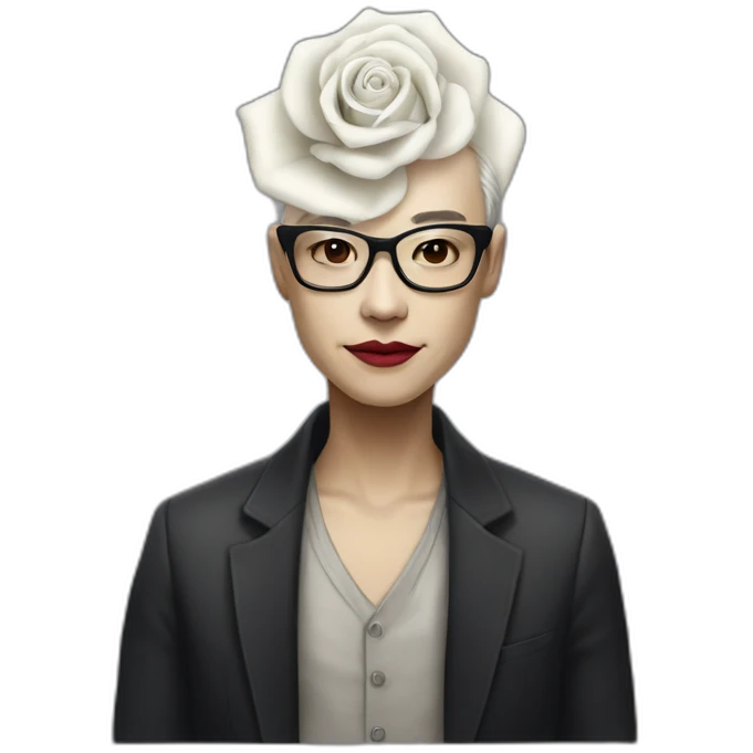 White rose character from mr robot tv series, Asian man dressed as a woman, from Mr Robot tv series, Emoji emoji