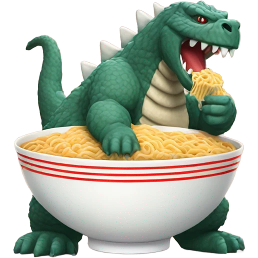 Godzilla with Ramen emoji