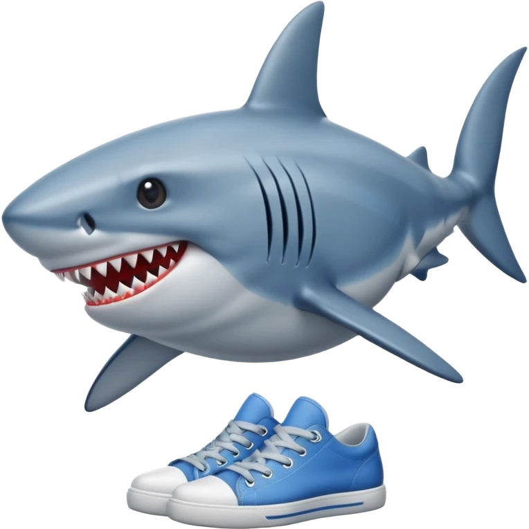 shark with 3 legs wearing blue shoes emoji