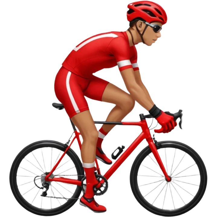 Racer + red jersey + bike gloves, City Cyclists. emoji