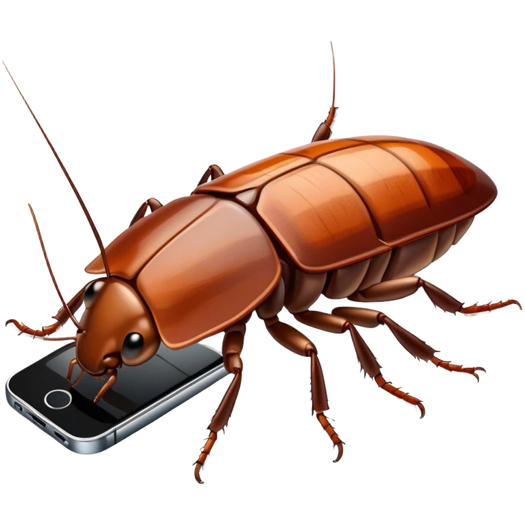 cockroach with an iphone emoji