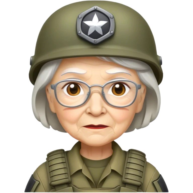Grandma in combat gear emoji
