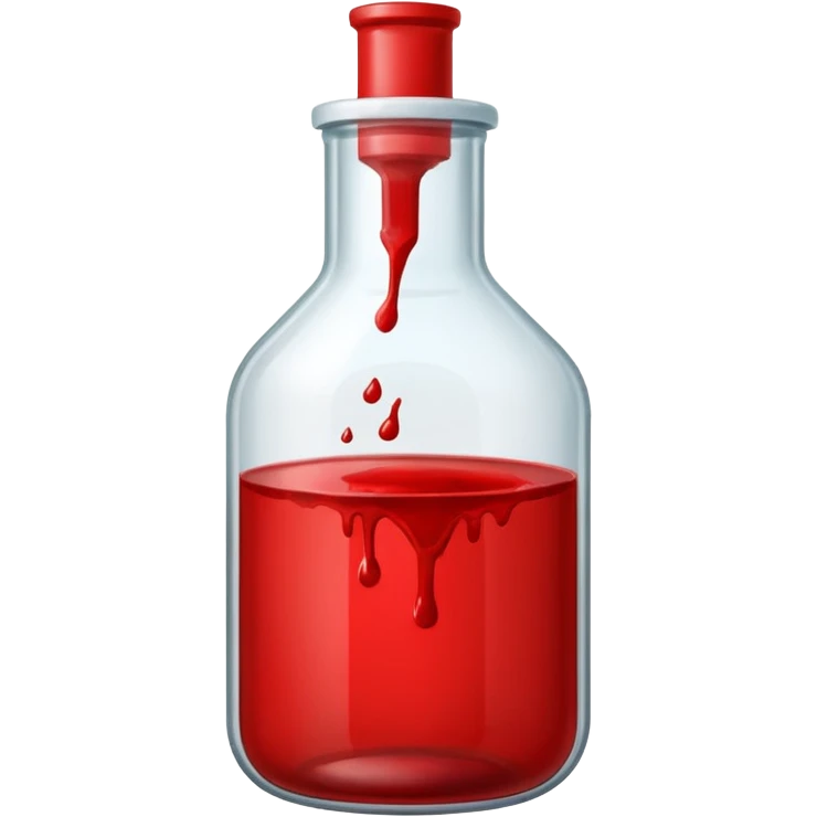 A lab science bottle but filled with blood emoji