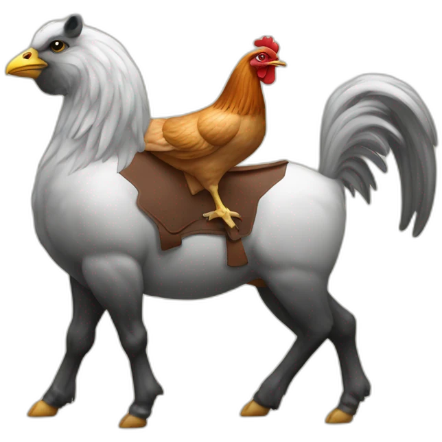 Poule sur mouton sur cheval sur ours emoji