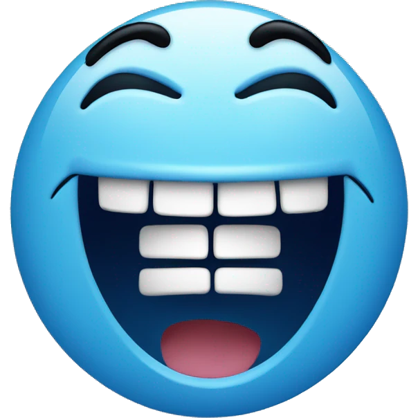 Blue laughing emoji  emoji
