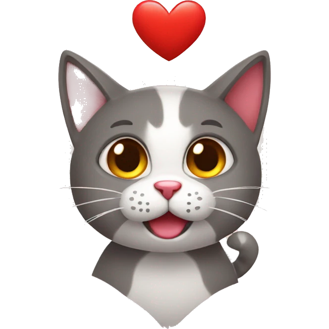 Gato con corazones emoji