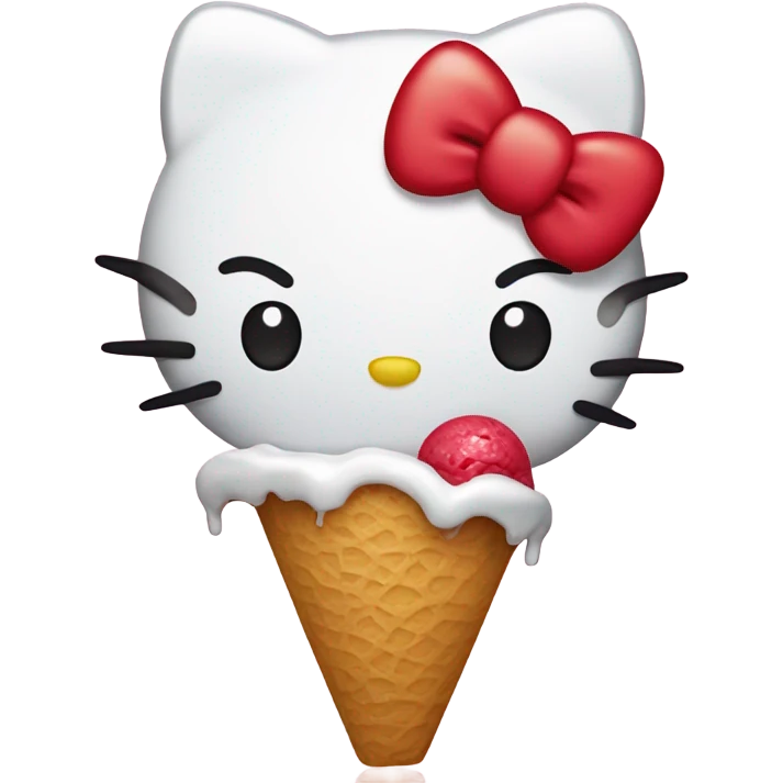hello kitty eating ice cream emoji